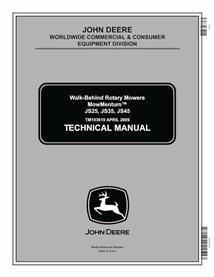 John Deere MowMentum JS25, JS35, JS45 cortador de grama manual técnico em pdf - John Deere manuais - JD-TM103619-EN