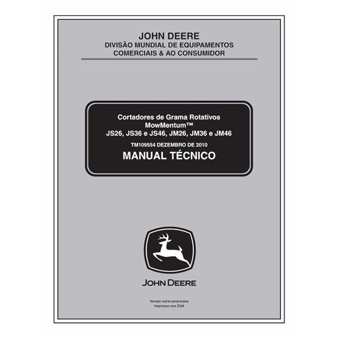 Manuel technique pdf des tondeuses John Deere MowMentum JS26, JS28, JS36, JS38, JS46, JS48, JM26, JM36 et JM46 ES - John Deer...