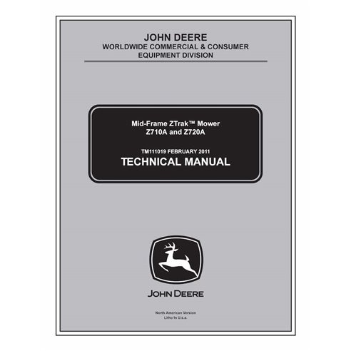 Cortacésped John Deere ZTrak Z710A y Z720A pdf manual técnico ES - John Deere manuales - JD-TM111019-EN
