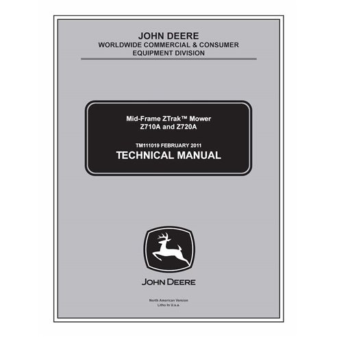 TM111019 Manuel technique pdf des tondeuses John Deere ZTrak Z710A et Z720A ES
