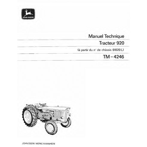 TM4246 Manuel technique du tracteur John Deere 920 (TM4246)