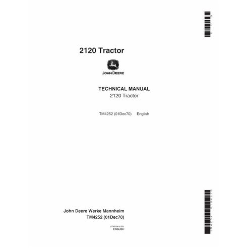 Manuel technique pdf du tracteur John Deere 2120 - John Deere manuels - JD-TM4252-EN