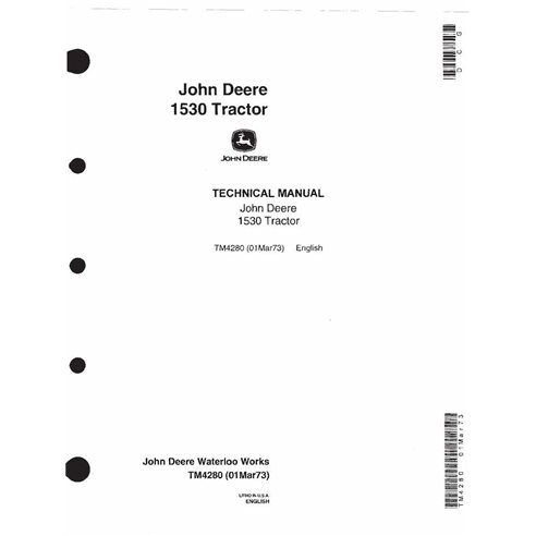 Manual técnico do trator John Deere 1530 em pdf - John Deere manuais - JD-TM4280-EN