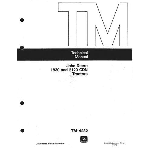 Manuel technique pdf du tracteur John Deere 1830, 2120 - John Deere manuels - JD-TM4282-EN