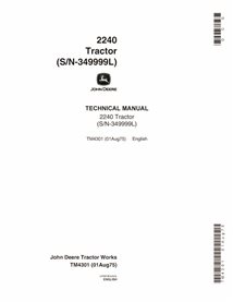 Manuel technique pdf du tracteur John Deere 2240 - John Deere manuels - JD-TM4301-EN