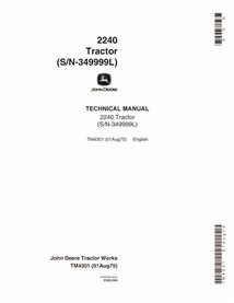 TM4301 Manuel technique du tracteur John Deere 2240 (TM4301)