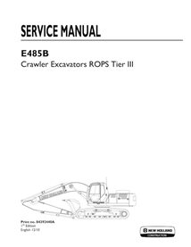 New Holland E485B Tier 3 crawler excavator pdf service manual  - New Holland Construction manuals - NH-84392440A-EN