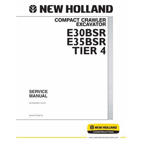 NH-S5PW0029E01 Manual de serviço em pdf da escavadeira hidráulica New Holland E30BSR, E35BSR Tier 4