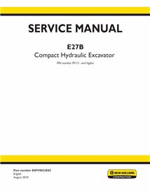 Manuel d'entretien pdf de la pelle hydraulique New Holland E27B - New Holland Construction manuels - NH-S5PV0023E02-EN