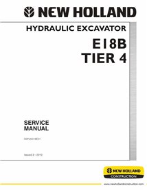 New Holland E18B Tier 4 hydraulic excavator pdf service manual  - New Holland Construction manuals - NH-S5PU0019E01-EN