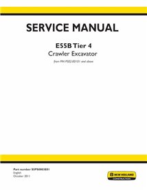 Manuel d'entretien pdf de la pelle sur chenilles New Holland E55B Tier 4 - New Holland Construction manuels - NH-S5PS0003E01-EN