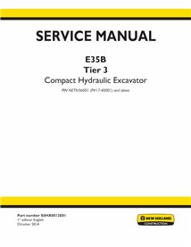 Manuel d'entretien pdf de la pelle compacte New Holland E35B Tier 3 - New Holland Construction manuels - NH-S5HX0012E01-EN