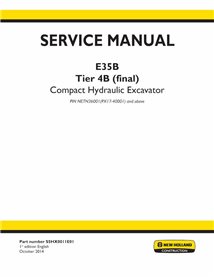 Manuel d'entretien pdf de la pelle compacte New Holland E35B Tier 4B - New Holland Construction manuels - NH-S5HX0011E01-EN