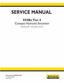 New Holland E55Bx Tier 4B compact excavator pdf service manual  - New Holland Construction manuals - NH-S5HS0013E01-EN