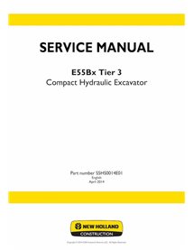 Manuel d'entretien pdf de la pelle compacte New Holland E55Bx Tier 3 - New Holland Construction manuels - NH-S5HS0014E01-EN