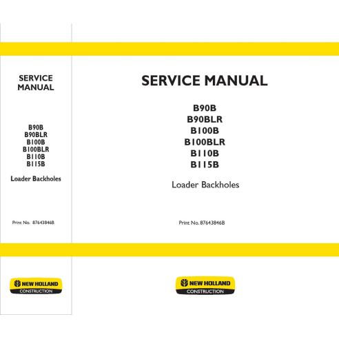Manual de servicio del cargador deslizante New Holland B90B, B100B, B110B, B115B - Construcción New Holland manuales