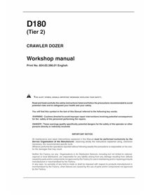 New Holland D180 Tier 2 crawler dozer pdf workshop manual  - New Holland Construction manuals - NH-6040239001-EN