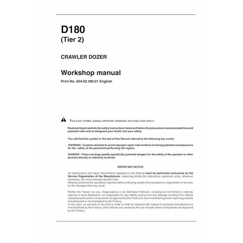 New Holland D180 Tier 2 crawler dozer pdf workshop manual  - New Holland Construction manuals - NH-6040239001-EN