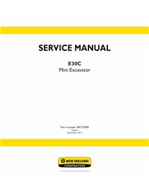 Manual de servicio en pdf de la miniexcavadora New Holland E30C - New Holland Construcción manuales - NH-48175000-EN