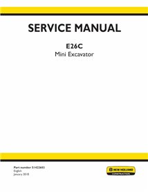 Manuel d'entretien pdf de la mini-pelle New Holland E26C - New Holland Construction manuels - NH-51422603-EN