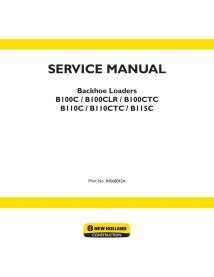 Manual de serviço da retroescavadeira New Holland B100C, B110C, B115C - Construção New Holland manuais - NH-84568042A