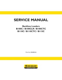 New Holland B100C, B110C, B115C backhoe loader service manual - New Holland Construction manuals - NH-84568042A