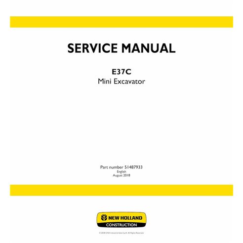 NH-51487933 Manuel d'entretien pdf de la mini-pelle New Holland E37C