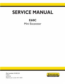 Manuel d'entretien pdf de la mini-pelle New Holland E60C - New Holland Construction manuels - NH-51452135-EN