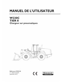 Manual do operador em pdf da escavadeira de esteira New Holland W230C Tier 2 FR - New Holland Construção manuais - NH-4739331...