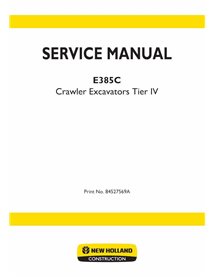 Manual de servicio en pdf de la excavadora de orugas New Holland E385C Tier 4 - New Holland Construcción manuales - NH-845275...