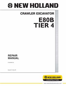 New Holland E80B Tier 4 crawler excavator pdf repair manual  - New Holland Construction manuals - NH-87480998-EN