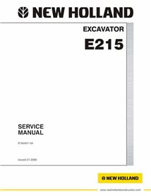 Manual de servicio en pdf de la excavadora de orugas New Holland E215 - New Holland Construcción manuales - NH-87360601NA-EN