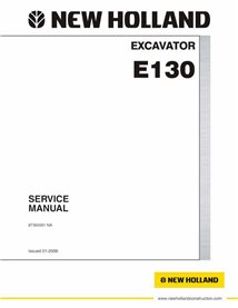 New Holland E130 hydraulic excavator pdf shop manual  - New Holland Construction manuals - NH-87360591-EN