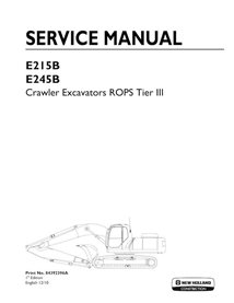 Manual de serviço em pdf da escavadeira de esteira New Holland E215B, E245B Tier 3 - New Holland Construção manuais - NH-8439...