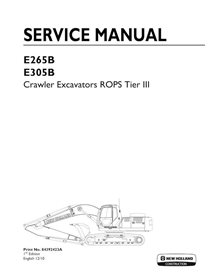 New Holland E265B, E305B Tier 3 crawler excavator pdf service manual  - New Holland Construction manuals - NH-84392423A-EN