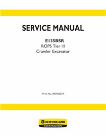 Manuel d'entretien pdf de la pelle sur chenilles New Holland E135BSR Tier 3 - New Holland Construction manuels - NH-84396007A-EN