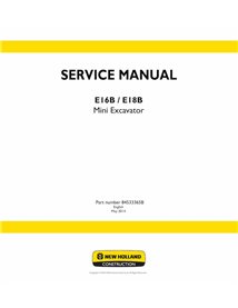 Manual de servicio en pdf de miniexcavadora New Holland E16B, E18B - New Holland Construcción manuales - NH-84533365B-EN