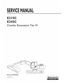 New Holland E215C, E245C Tier 4 crawler excavator pdf service manual  - New Holland Construction manuals - NH-84550265A-EN