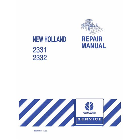 Manuel de réparation pdf de la faucheuse-conditionneuse New Holland 2331, 2332 - New Holland Agriculture manuels - NH-8664383...