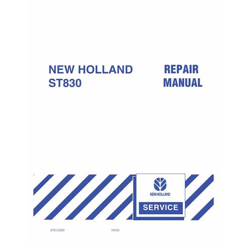 New Holland ST830 tilage equipment pdf repair manual  - New Holland Agriculture manuals - NH-87012593-EN