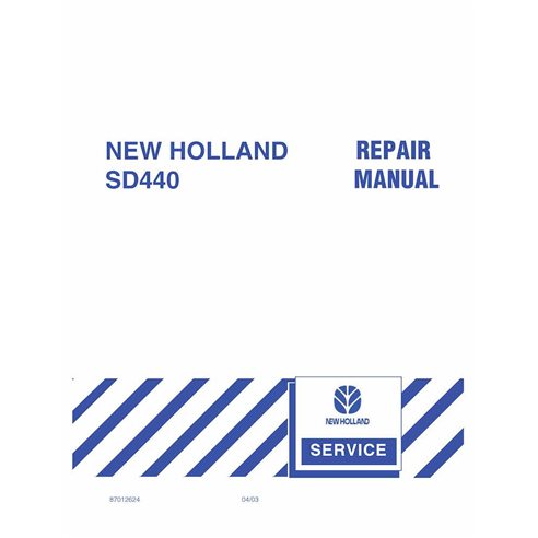 Manual de reparo em pdf da furadeira pneumática New Holland SD440 - New Holland Agricultura manuais - NH-87012624-EN