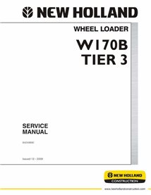 New Holland W170B Tier 3 wheel loader pdf service manual  - New Holland Construction manuals - NH-84249890R0-EN