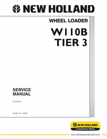 Manual de serviço em pdf da carregadeira de rodas New Holland W110B Tier 3 - New Holland Construção manuais - NH-84249879-EN