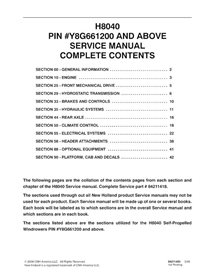 Manual de servicio en pdf de la hileradora autopropulsada New Holland H8040 - New Holand Agricultura manuales - NH-84211418-EN