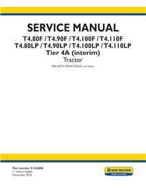 NH-51526006 New Holland T4.80F, T4.90F, T4.100F, T4.110F, T4.80LP, T4.90LP, T4.100LP, T4.110LP Tier 4A tractor pdf service ma...