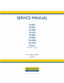 Manual de servicio en pdf del tractor New Holland T4.80V, T4.90V, T4.100V, T4.110V, T4.80N, T4.90N, T4.100N, T4.110N - New Ho...