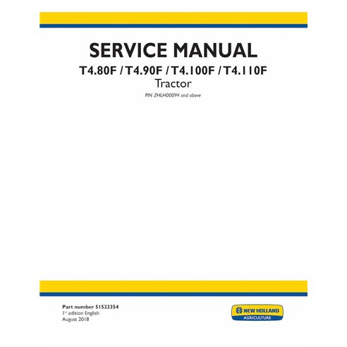 NH-51523354 New Holland T4.80F, T4.90F, T4.100F, T4.110F tractor pdf service manual
