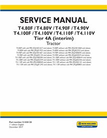 NH-51430128 New Holland T4.80F, T4.80V, T4.90, T4.90V, T4.100F, T4.100V, T4.110F, T4.110V tractor pdf service manual