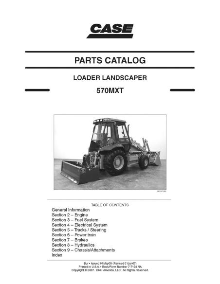 Catálogo de piezas de cargadoras Case 570MXT - Caso manuales - CASE-77124