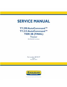 NH-48193177 Manual de serviço em pdf do trator New Holland T7.290, T7.315 AutoCommand TIER 4B